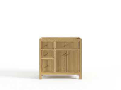 Sonoma White Oak 36 in. W x 22 in. D Center Sink Reeded Bathroom Vanity - Willow Bath and Vanity