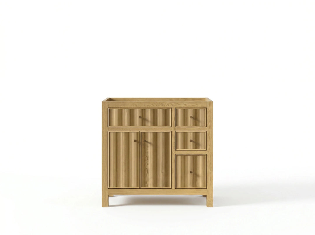 Sonoma White Oak 36 in. W x 22 in. D Left Offset Sink Reeded Bathroom Vanity | 
              
                White Oak
                
                  
             - SON_WHOK_WHQZ_36L - photo №28