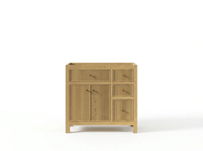 Sonoma White Oak 36 in. W x 22 in. D Left Offset Sink Reeded Bathroom Vanity - Willow Bath and Vanity