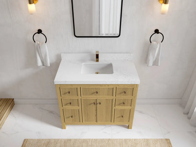Sonoma White Oak 42 in. W x 22 in. D Single Sink Bathroom Vanity - Willow Bath and Vanity