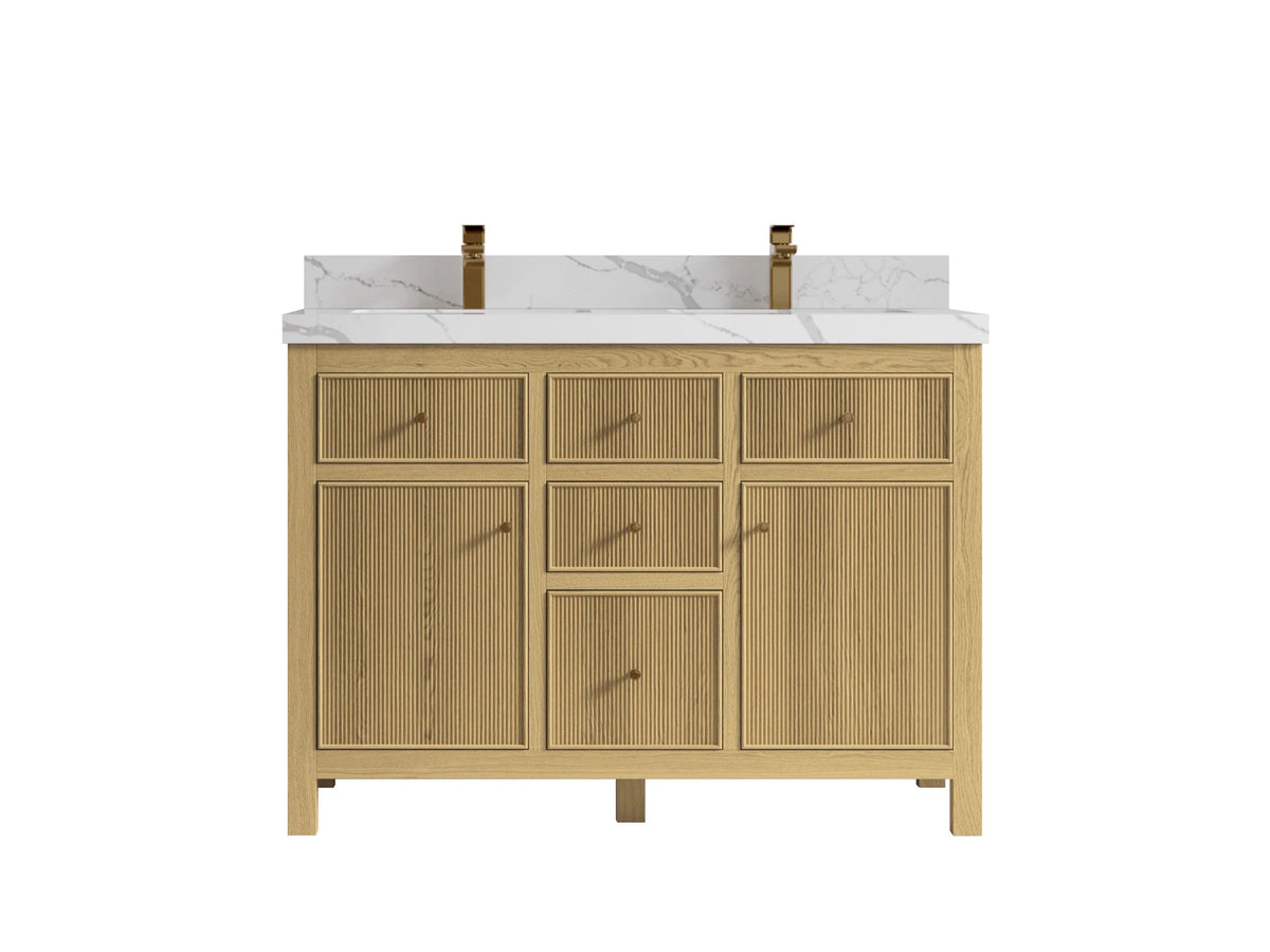 Sonoma White Oak 48 in. W x 22 in. D Double Sink Bathroom Vanity - Willow Bath and Vanity