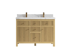 Sonoma White Oak 48 in. W x 22 in. D Double Sink Bathroom Vanity - photo 1
