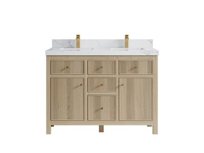 Sonoma White Oak 48 in. W x 22 in. D Double Sink Bathroom Vanity - Willow Bath and Vanity