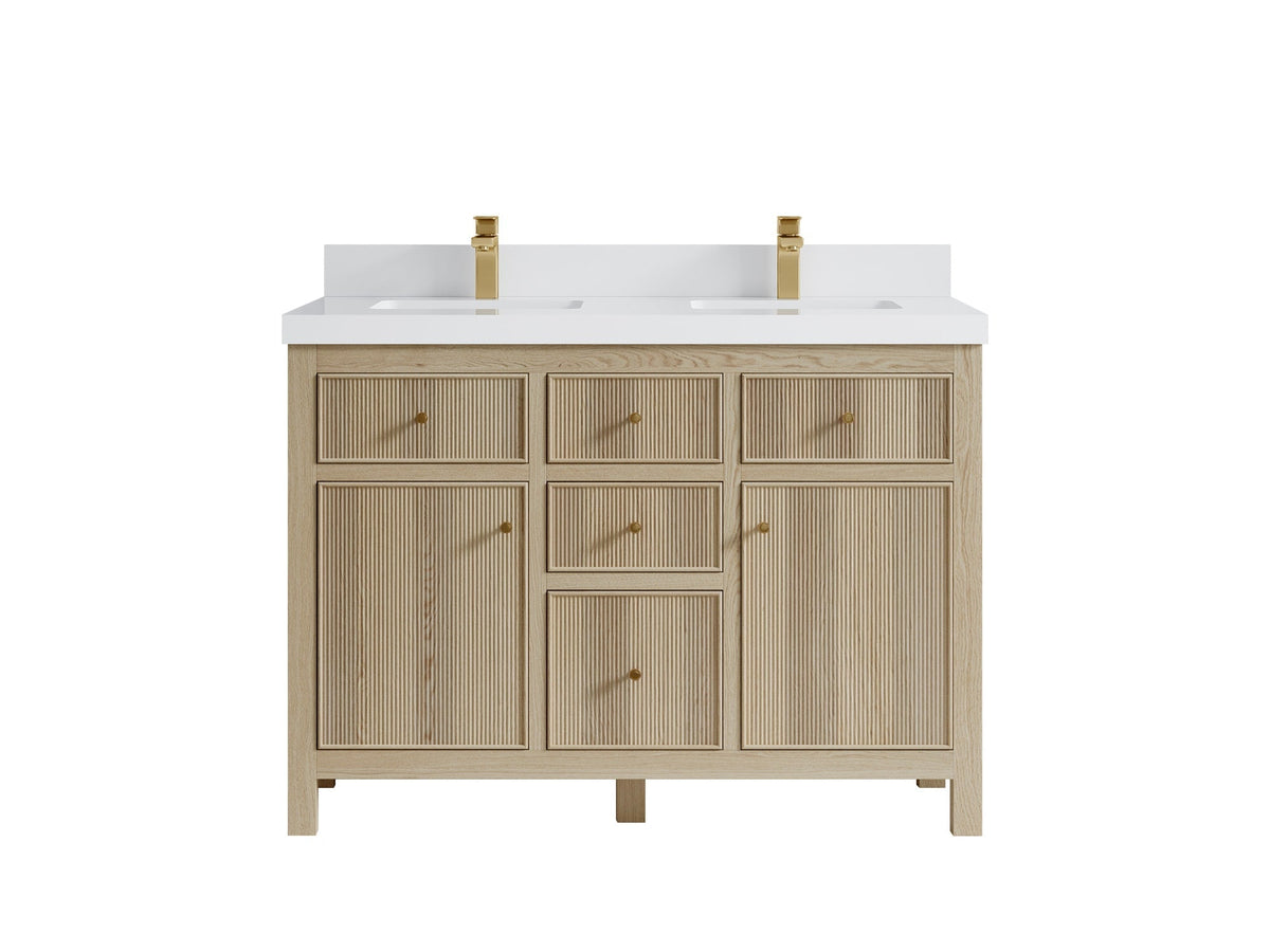 Sonoma White Oak 48 in. W x 22 in. D Double Sink Bathroom Vanity - Willow Bath and Vanity