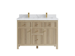 Sonoma White Oak 48 in. W x 22 in. D Double Sink Bathroom Vanity - photo 1