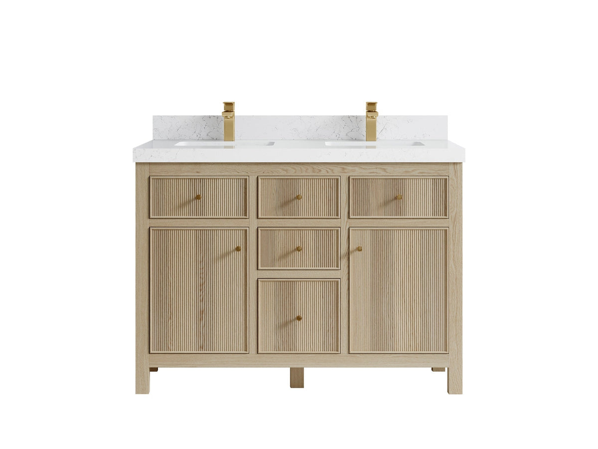 Sonoma White Oak 48 in. W x 22 in. D Double Sink Bathroom Vanity - Willow Bath and Vanity