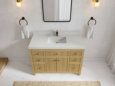 Sonoma White Oak 48 in. W x 22 in. D Single Sink Bathroom Vanity - Willow Bath and Vanity