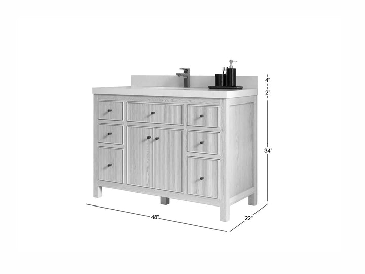 Sonoma White Oak 48 in. W x 22 in. D Single Sink Bathroom Vanity - photo 1