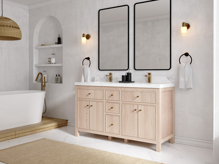 Sonoma White Oak 60 in. W x 22 in. D Double Sink Bathroom Vanity - photo 2