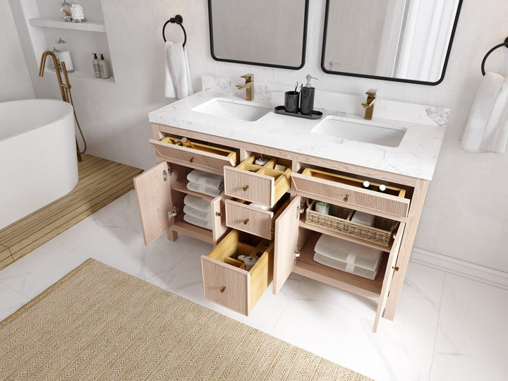 Sonoma White Oak 60 in. W x 22 in. D Double Sink Bathroom Vanity - photo 3