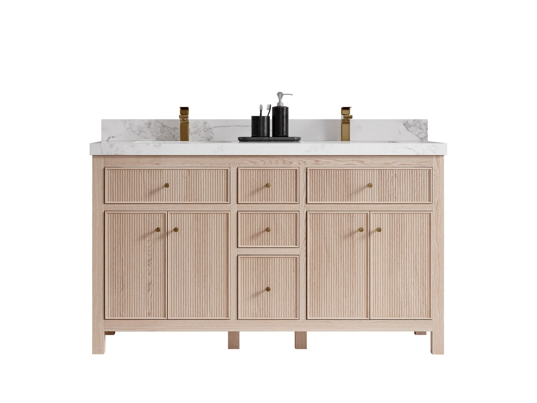 Sonoma White Oak 60 in. W x 22 in. D Double Sink Bathroom Vanity | 
              
                White Oak
                
                  
             - SON_WHOK_CA_PZ_60D - photo №1