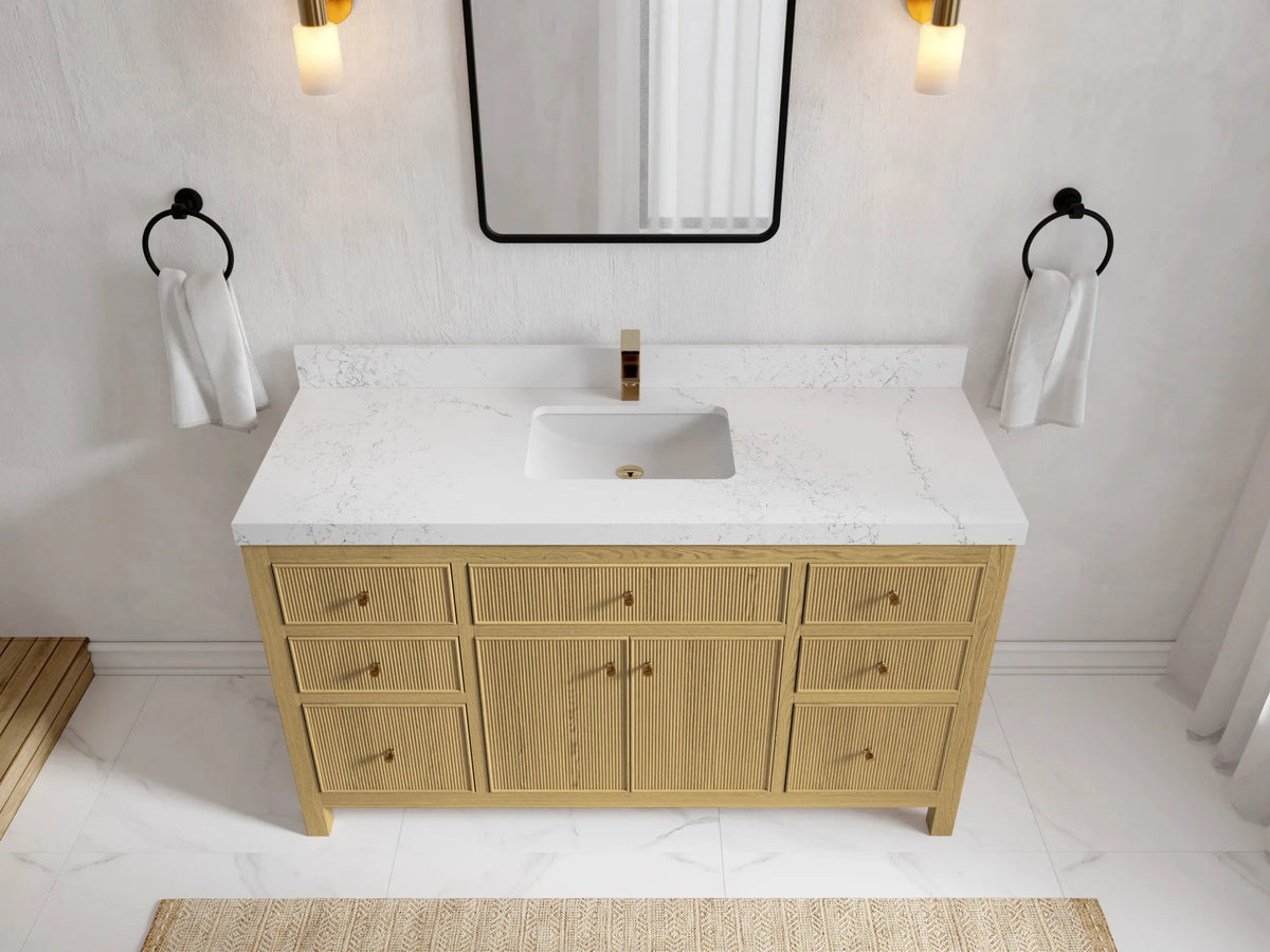 Sonoma White Oak 60 in. W x 22 in. D Single Sink Bathroom Vanity - Willow Bath and Vanity