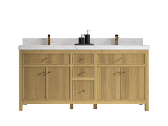 Sonoma White Oak 72 in. W x 22 in. D Double Sink Bathroom Vanity - photo 1