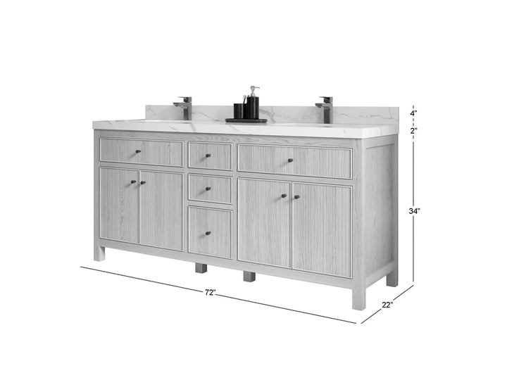 Sonoma White Oak 72 in. W x 22 in. D Double Sink Bathroom Vanity - photo 1