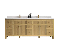 Sonoma White Oak 84 in. W x 22 in. D Double Sink Bathroom Vanity - photo 1