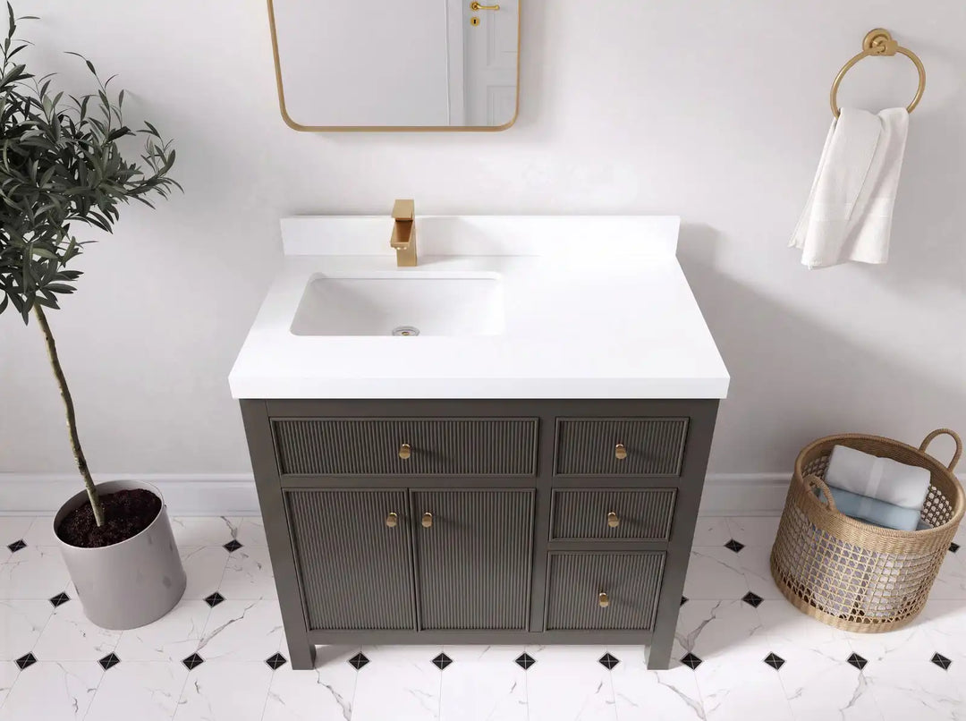 Sonoma 36 in. W x 22 in. D Left Offset Sink Bathroom Vanity | 
              
                Urbane Bronze
                
                  
             - SON_URB_WHQZ_36L - photo №4