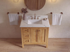 Nashville Teak Wood 36 in. W x 22 in. D Center Sink Bathroom Vanity - photo 24