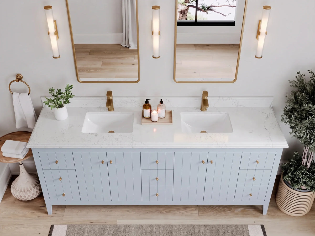 Atlanta 84 in. W x 22 in. D Double Sink Bathroom Vanity