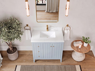 Atlanta 36 in. W x 22 in. D Center Sink Bathroom Vanity for Modern Elegant Bathrooms