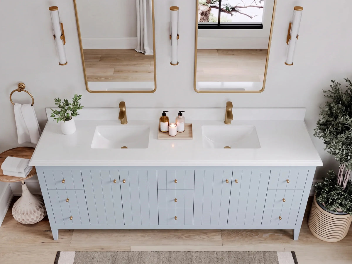 Atlanta 84 in. W x 22 in. D Double Sink Bathroom Vanity