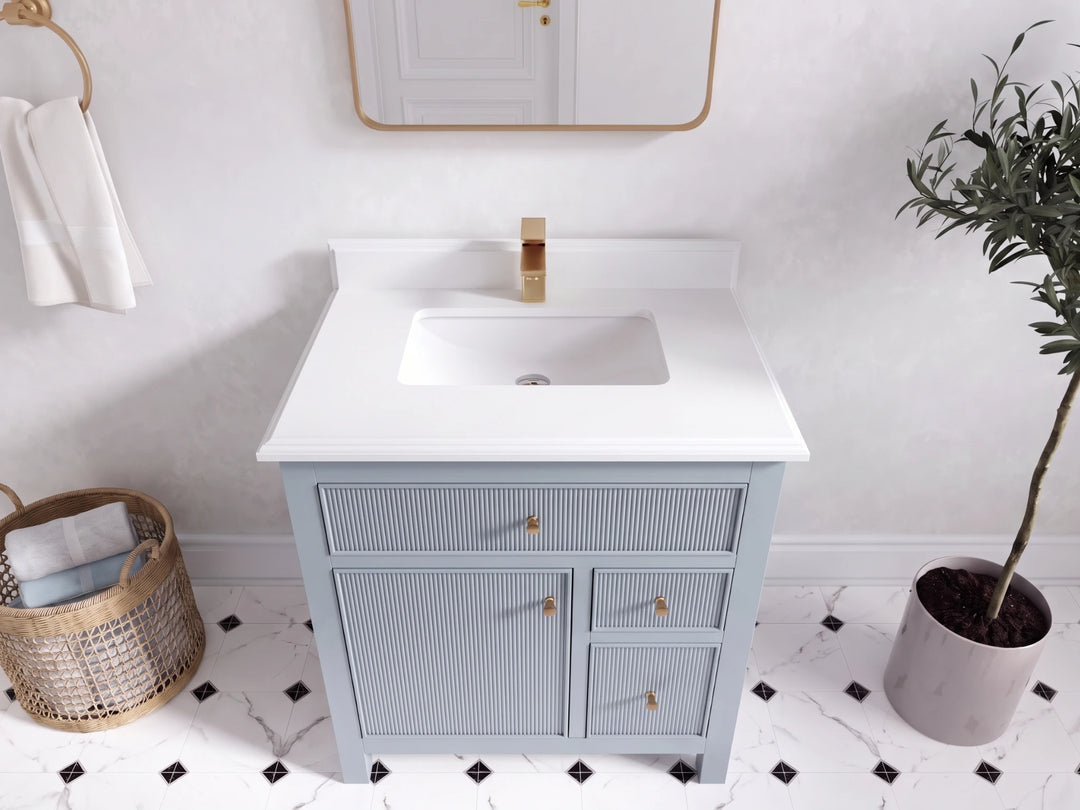 Sonoma 30 in W x 22 in D Reeded Free Standing Single Sink Bathroom Vanity | 
              
                Blue Heather
                
                  
             - SON-CAB-BLU-29 - photo №29