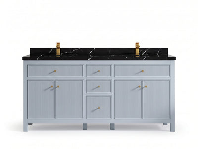 Sonoma 72 in W x 22 in D Free Standing Reeded Double Sink Bathroom Vanity