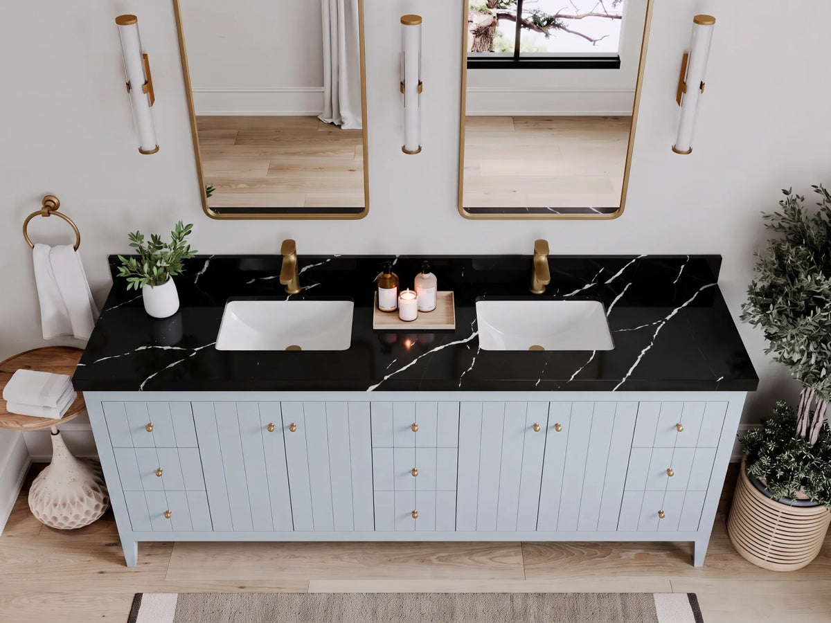 Atlanta 84 in. W x 22 in. D Double Sink Bathroom Vanity