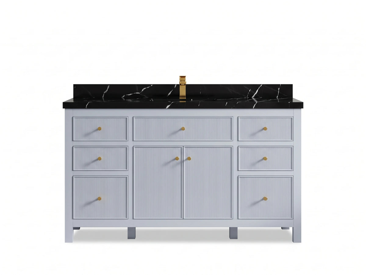 Sonoma 60 in W x 22 in D Free Standing Reeded Single Sink Bathroom Vanity
