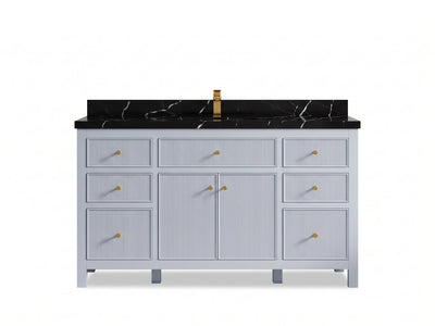 Sonoma 60 in W x 22 in D Free Standing Reeded Single Sink Bathroom Vanity