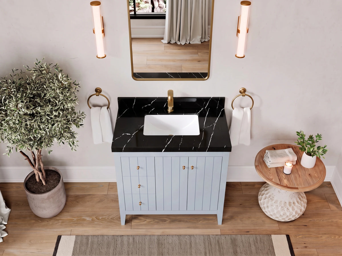 Atlanta 36 in. W x 22 in. D Center Sink Bathroom Vanity for Modern Elegant Bathrooms