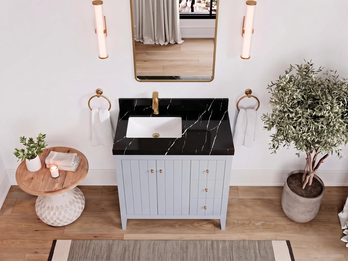 Atlanta 36 in. W x 22 in. D Left Offset Sink Bathroom Vanity