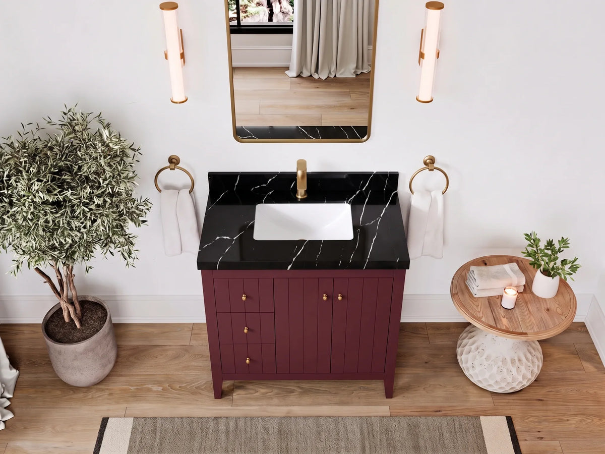 Atlanta 36 in. W x 22 in. D Center Sink Bathroom Vanity for Modern Elegant Bathrooms