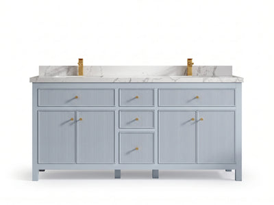 Sonoma 72 in W x 22 in D Free Standing Reeded Double Sink Bathroom Vanity