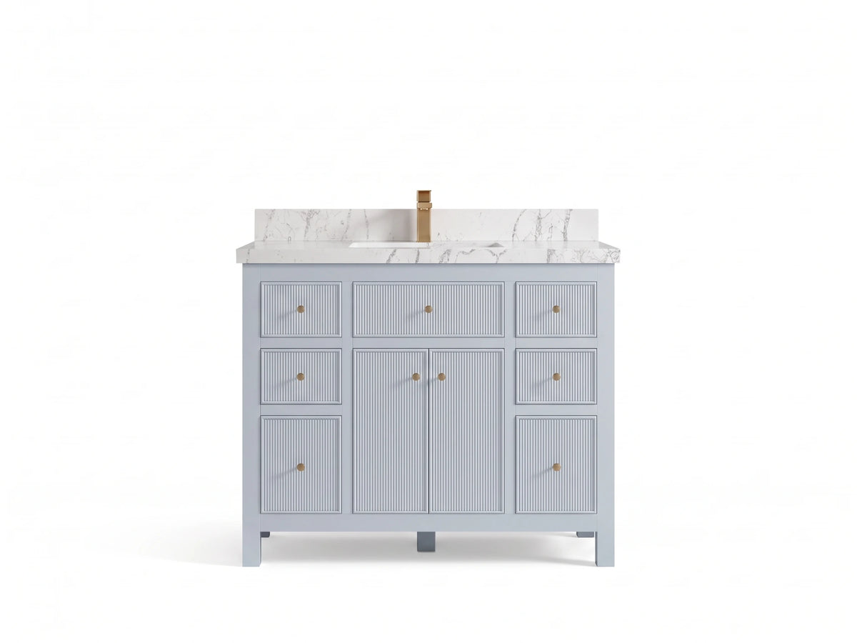 Sonoma 42 in W x 22 in D Free Standing Reeded Single Sink Bathroom Vanity