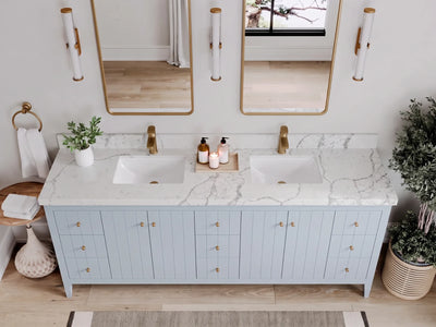 Atlanta 84 in. W x 22 in. D Double Sink Bathroom Vanity
