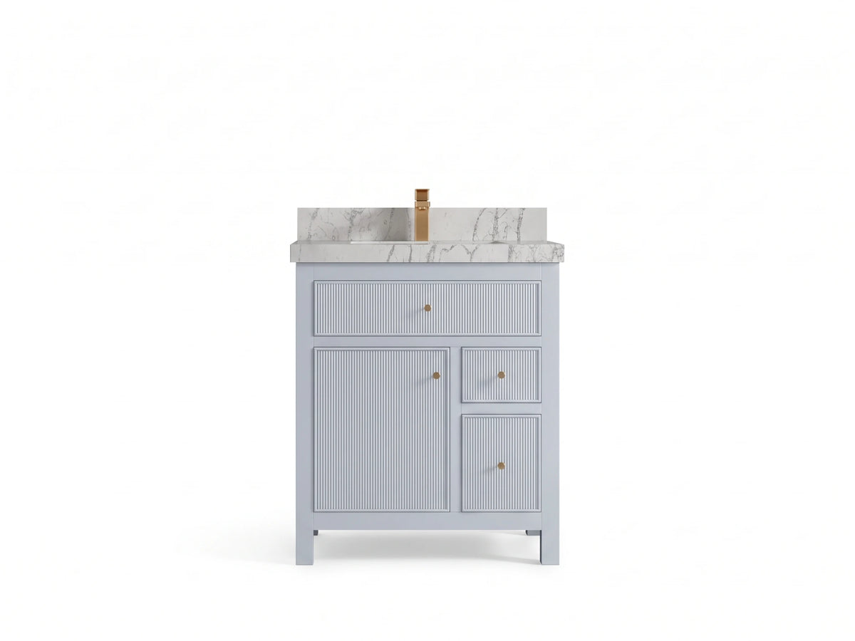 Sonoma 30 in W x 22 in D Reeded Free Standing Single Sink Bathroom Vanity