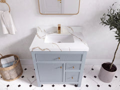 Sonoma 30 in W x 22 in D Reeded Free Standing Single Sink Bathroom Vanity - photo 4