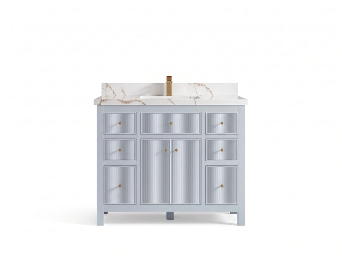 Sonoma 42 in W x 22 in D Free Standing Reeded Single Sink Bathroom Vanity