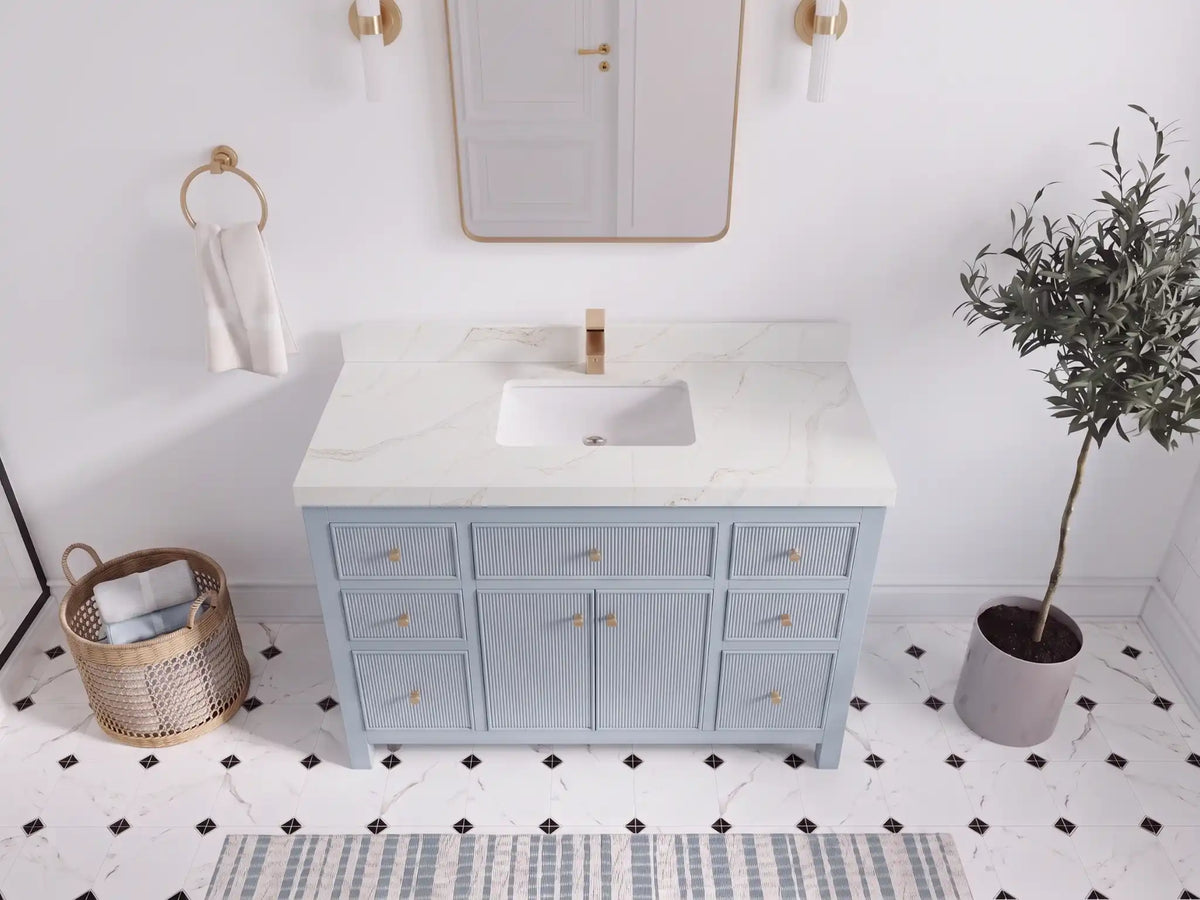 Sonoma 48 in W x 22 in D Free Standing Reeded Single Sink Bathroom Vanity