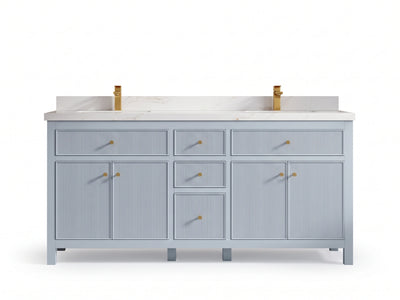 Sonoma 72 in W x 22 in D Free Standing Reeded Double Sink Bathroom Vanity