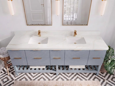 Catalina 84 in W x 22 in D Free Standing Reeded Double Sink Bathroom Vanity