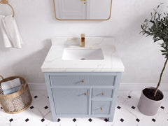 Sonoma 30 in W x 22 in D Reeded Free Standing Single Sink Bathroom Vanity - photo 7