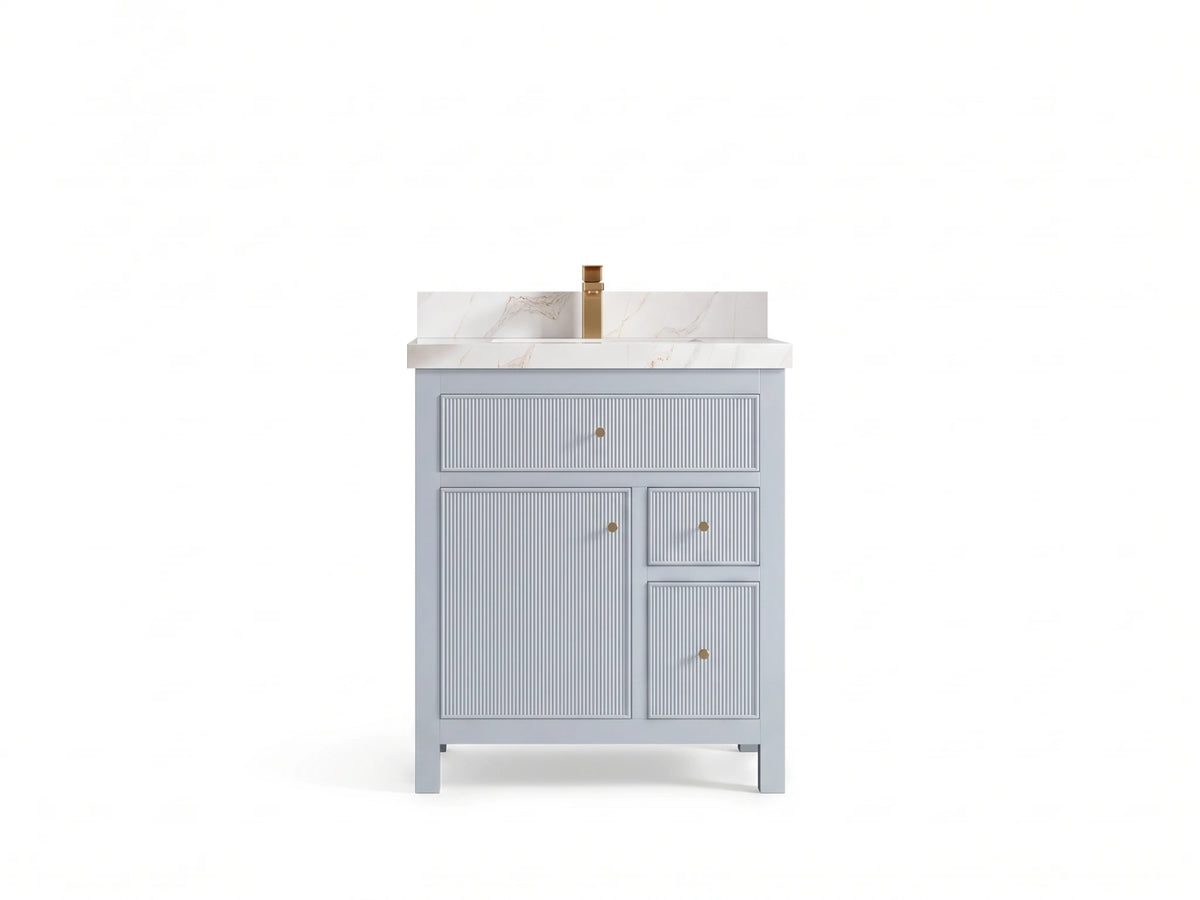 Sonoma 30 in W x 22 in D Reeded Free Standing Single Sink Bathroom Vanity