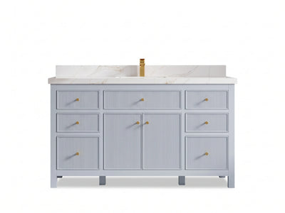 Sonoma 60 in W x 22 in D Free Standing Reeded Single Sink Bathroom Vanity