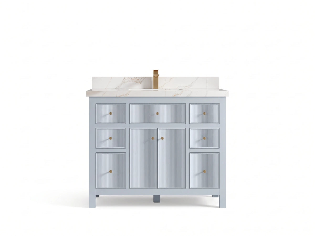 Sonoma 42 in W x 22 in D Free Standing Reeded Single Sink Bathroom Vanity