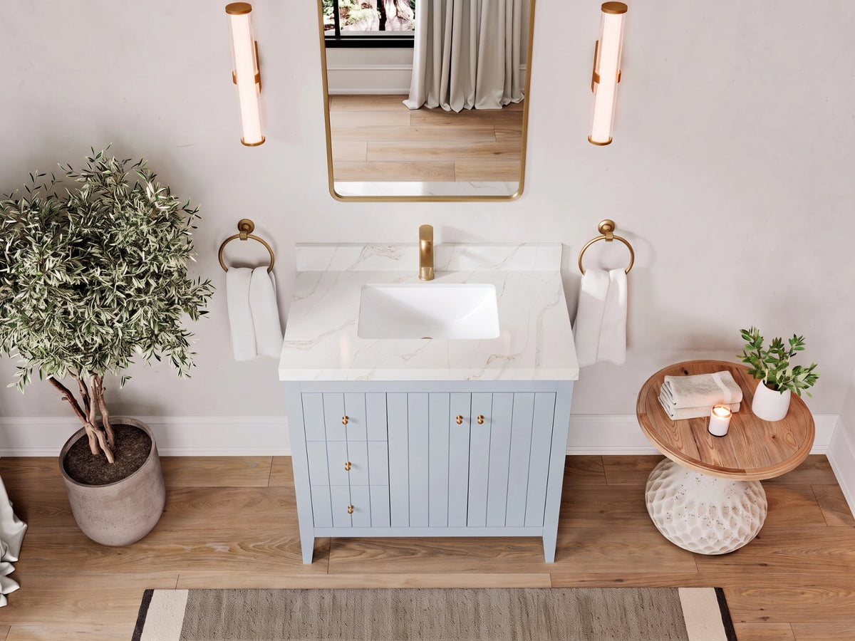 Atlanta 36 in. W x 22 in. D Center Sink Bathroom Vanity for Modern Elegant Bathrooms