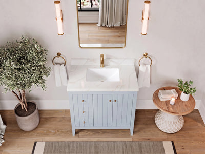 Atlanta 36 in. W x 22 in. D Center Sink Bathroom Vanity for Modern Elegant Bathrooms