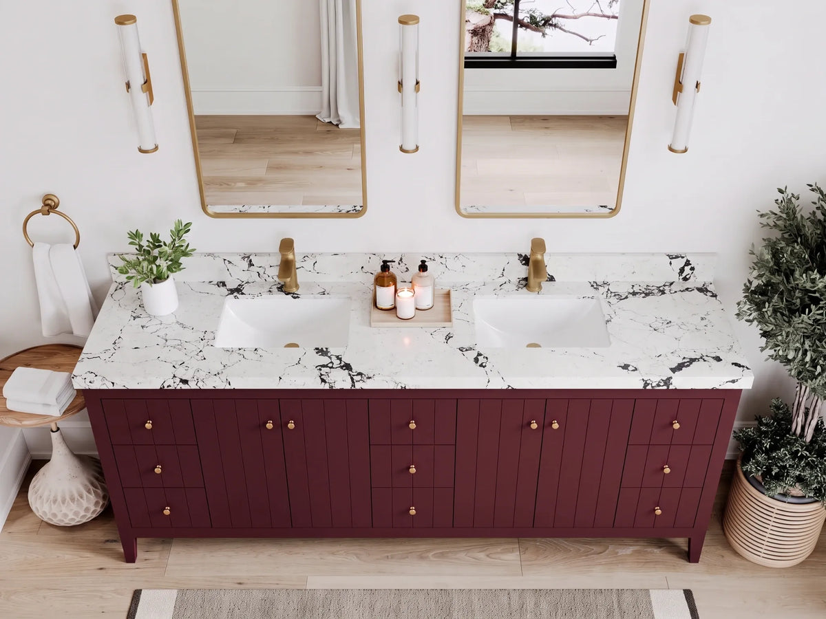 Atlanta 84 in. W x 22 in. D Double Sink Bathroom Vanity