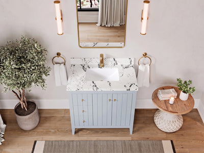 Atlanta 36 in. W x 22 in. D Center Sink Bathroom Vanity for Modern Elegant Bathrooms