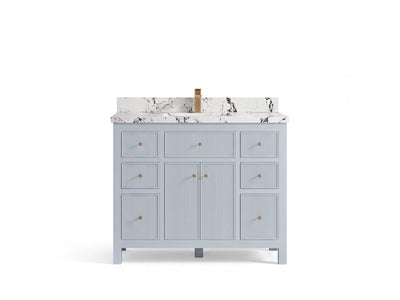 Sonoma 42 in W x 22 in D Free Standing Reeded Single Sink Bathroom Vanity
